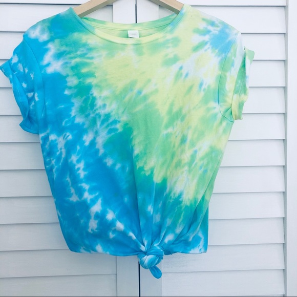 Tops - Tie Dye Here Comes the Sun Blue Yellow Green XL